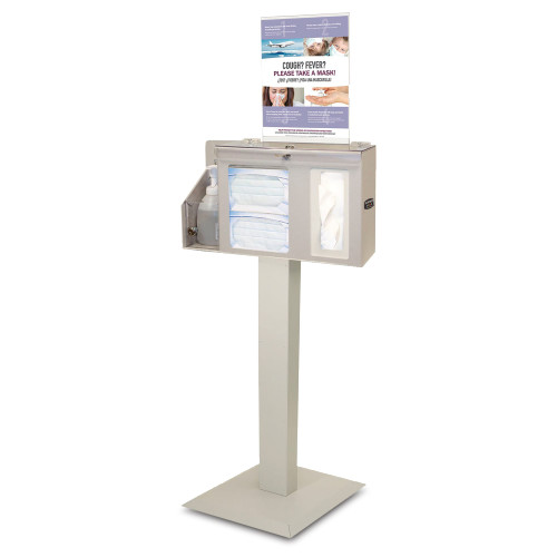 MARKETLAB BOWMAN HYGIENE CENTER - Hygiene Center, Bowman, ABS, Double Lock, w/Sign and Stand, 18.5" W x 17" D x 57.44" H