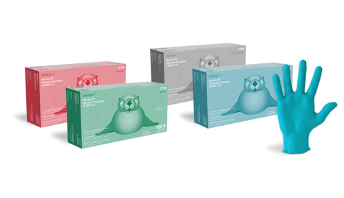 Glove, General Purpose, Nitrile, Poly Coated, Textured, Powder-Free (PF), Large, Blue (OTTER)