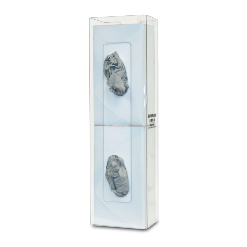MARKETLAB BOWMAN VERTICAL GLOVE DISPENSERS - Glove Box Dispenser, Double, Space Saver, Holds Two Boxes of Gloves (End-to-End), Two-Way Keyholes For Vertical or Horizontal Wall Mounting, Clear PETG Plastic, 5 11/16"W x 20 1/8"H x 4 1/16"D (Made in USA