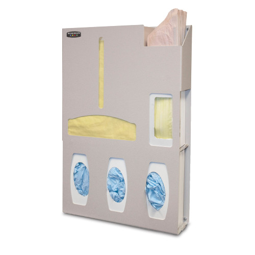 MARKETLAB BOWMAN PROTECTION ORGANIZER - Protection Organizer, Holds Flat Pack or Launderable Gowns, Three Boxes of Gloves, One Box of Face Masks & Storage Area to Hold a Variety of Medical Supplies, Keyholes For Wall Mounting, Door Hanger Cut-Out, Qu