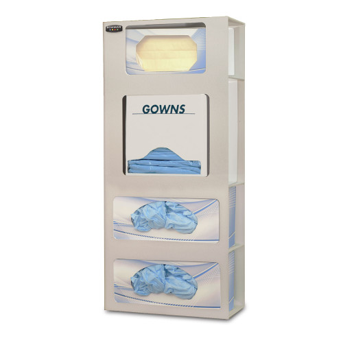 MARKETLAB BOWMAN FACE MASK DISPENSERS - Face Mask Dispenser - Combo, Holds up to (5) Boxes of Face Masks, (1) Box of Earloop Style Face Masks, (1) Box of Face Shields or Tie Style Face Masks & (2) Boxes of N95 Flat Fold Cone Masks, Keyholes for Verti