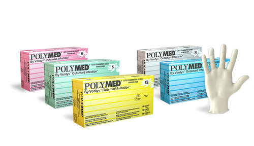 Glove, Exam, Latex, X-Small (5-5.5), Powder Free (PF), Fully Textured, Natural White, Yellow Dispenser Box