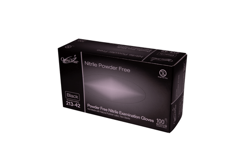 OMNITRUST Exam Glove, Nitrile, Medium, Powder Free (PF), Black, 100/bx, 10 bx/cs (78 cs/plt) (See additional pricing for drop ship orders less than 1,000 cs)