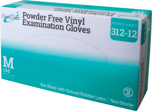 OMNI INTERNATIONAL OMNITRUST™ VINYL POWDER FREE EXAMINATION GLOVE Exam Glove, Vinyl, Medium, Powder Free (PF), 100/bx, 10 bx/cs (70 cs/plt)