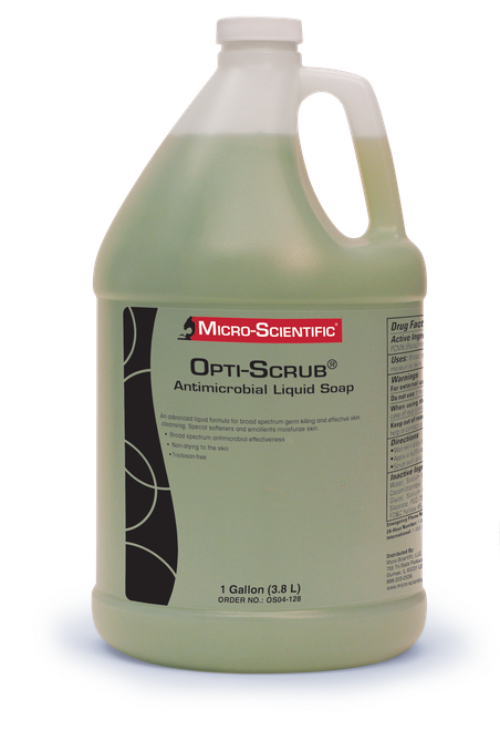 MICRO-SCIENTIFIC OPTI-SCRUB® SKIN CLEANSER - Opti-Scrub® Liquid Antimicrobial Skin Cleanser, 1 Gallon, 4/cs (US Only) (36 cs/plt)