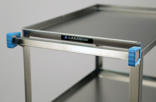 LAKESIDE UTILITY CARTS STAINLESS STEEL ANGLE LEG - Standard Duty Cart, 3 Shelves, 18 3/8"W x 30¾"L x 33"H, 300 lb Capacity, 3½" Swivel Casters, 18" x 27" Shelf, 12¼" Clearance