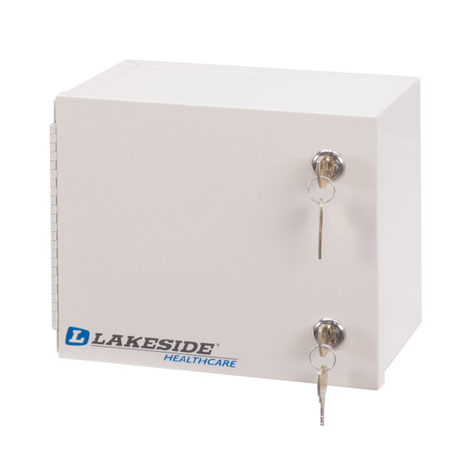 LAKESIDE NARCOTIC CABINETS - Single Door, Double Lock, 8¾" x 6" x 7¼", Beige