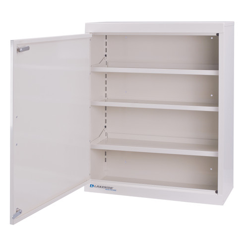 LAKESIDE NARCOTIC CABINETS - Narcotics Cabinet, Single Door, Double Lock, Handle, 3 Adjustable Shelves, 24" x 10" x 30", Beige