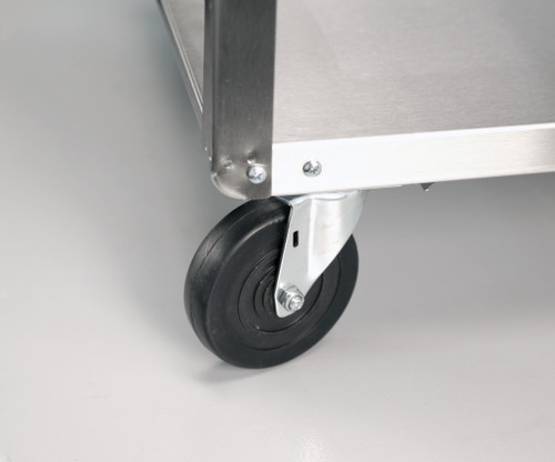 LAKESIDE EQUIPMENT STANDS - Equipment Stand, No Drawers, 3 Shelves, 16¾" x 18¾" x 31"H, (4) 4" Swivel Casters, Stainless Steel, 500 lb Capacity