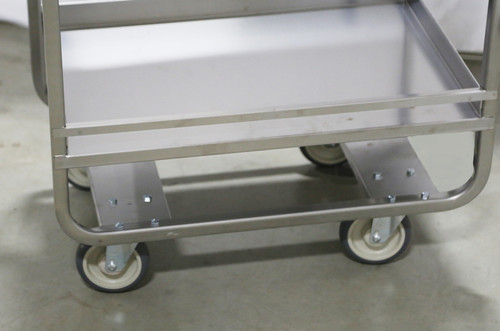 LAKESIDE GUARD RAIL CARTS - Cart, 19 3/8"W x 32 5/8"L x 34½"H, 700 lb Capacity, 3 Shelves, 5" Swivel Casters, 18" x 27" Shelf, 9" Clearance
