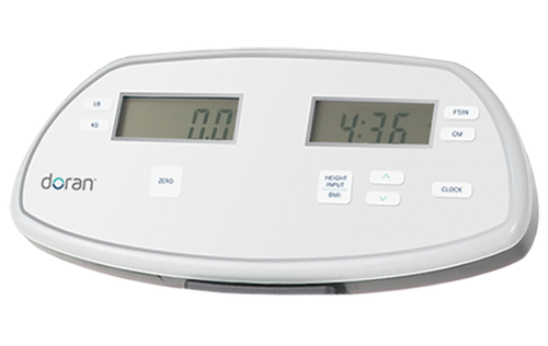 DORAN DIGITAL PHYSICIAN'S SCALE Digital Beam Scale, Height Rod, 500 lbs/ 200 kg, Platform: 15" x 13" x 2" (090833)