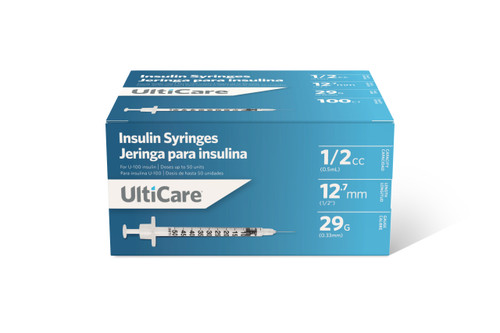 ULTIMED ULTICARE INSULIN SYRINGES - Insulin Syringe, 1/2cc, 29G x ½", 100/bx