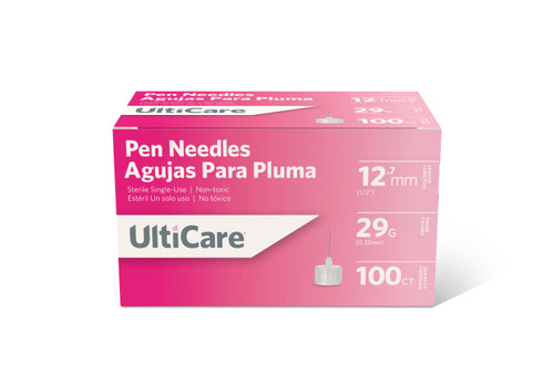 ULTIMED ULTICARE PEN NEEDLES - Pen Needle, 12.7mm Depth, 29G x ½", 100/bx