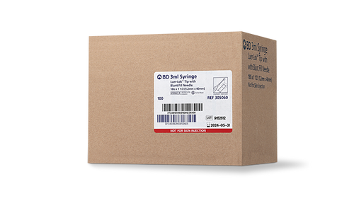 BD Syringe, 3mL, Blunt Fill Needle & Luer-Lok™ Tip Combination, 18G x 1½", 100/bx, 8 bx/cs (Continental US Only) - 18G, 1½"