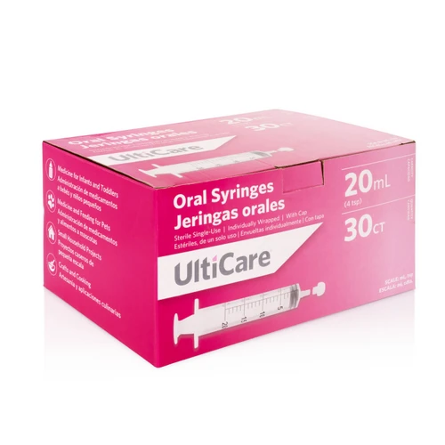 ULTIMED ORAL SYRINGES - UltiCare Oral Syringe, 20 mL, Sterile, Individually Wrapped, with Cap, 30/bx, 18 bx/cs