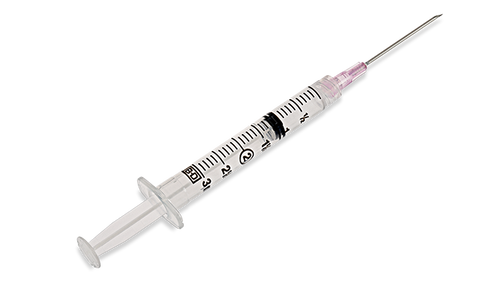 BD Syringe/ Needle Combination, 3mL, Luer-Lok™ Tip, 18G x 1½", 100/bx, 8 bx/cs (Continental US Only) - 18G, 1½"