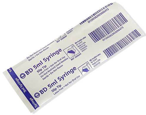BD Syringe Only, 5mL, Slip Tip, 125/bx, 4 bx/cs (Continental US Only)