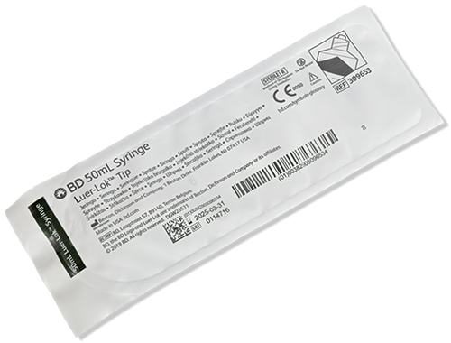 BD Syringe Only, 50mL, Luer-Lok™ Tip, Sterile, Individually Wrapped, 40/bx, 4 bx/cs (Continental US Only)
