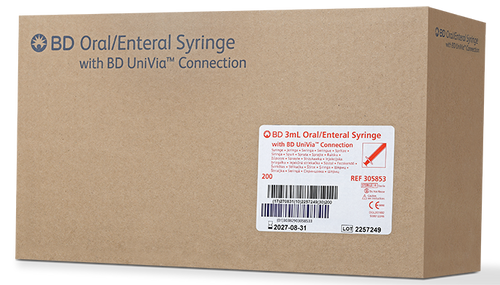 BD Oral Syringe, Clear, 3mL, Sterile, 200/pk, 4 pk/cs (Continental US Only) - Clear