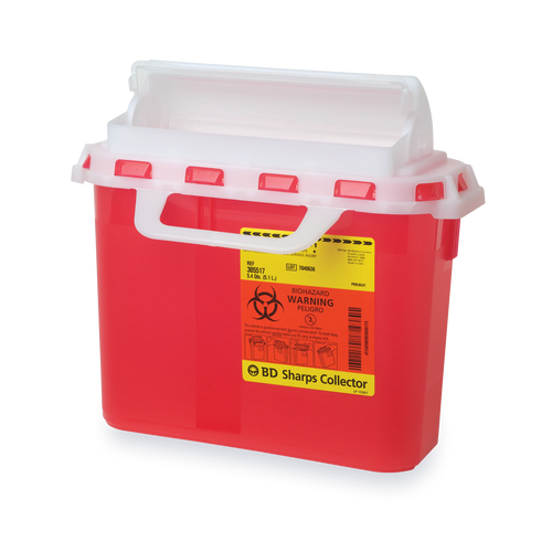 BD Sharps Collector, 5.4 Qt, Next Generation, Counter Balanced Door, Red, 20/cs (Continental US Only) - Red