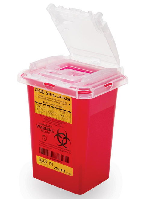 BD Sharps Collector, 1.0 Qt, Phlebotomy, Red, 60/cs (Continental US Only) - Red