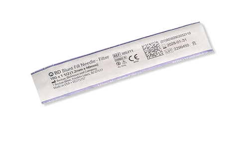 BD Needle, 18G x 1½" Thin Wall, Blunt Fill Tip, 5 Micron, Contains No Natural Rubber Latex, 100/bx, 10 bx/cs (Continental US Only) - 18G, 1½"
