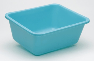 MEDEGEN GENT-L-KLAVE® RECTANGULAR WASH BASINS - Rectangular Wash Basin, 7½ Qt, Powder Blue, 12/cs (48 cs/plt)