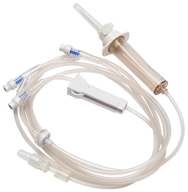 BD Gravity Set, Check Valve Roller Clamp, (3) SmartSite Needle-Free Valves 9", 41" and 86" from 2-Piece Male Luer Lock, 20 Drops/L, 104", 17ml PV, Sterile, 100/cs (Continental US Only) - 9"