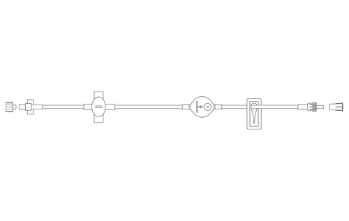 BD Alaris Syringe Module Set, Microbore, Pressure Sensing Disc, 0.2 Micron Small Volume Filter, Slide Clamp, Fixed Male Luer Lock, Not Made w/ DEHP, 60" Length, 1 ml PV, Sterile, 100/cs (Continental US Only) - 60"