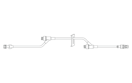 BD Extension Set, (2) NAC-Y Needle-Free Valves, Slide Clamp, Standard Bore, 36", 50/cs (Continental US Only) - 36"