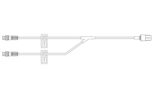 BD Extension Set, Bifuse, (2) SmartSite Needle-Free Connectors, (2) Slide Clamps, Spin Male Luer Lock, Not Made with DEHP, 10" Length, 2ml PV, Sterile, 100/cs (Continental US Only) - 10"