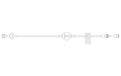 BD Extension Set, Microbore, 0.2 Micron Small Volume Filter, Slide Clamp, Fixed Male Luer Lock, Not Made with DEHP, 60" Length, PV 1 ml, Sterile, 100/cs (Continental US Only) - 60"