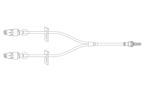 BD Extension Set, Pressure Rated, Minibore, Purple Striped, (2) Removable MaxPlus Clear Needle-Free Connectors, (2) Slide Clamps, Spin Male Luer Lock, Not Made with DEHP, 8.375" Length, 1.1ml PV, Sterile, 50/cs (Continental US Only) - 375"