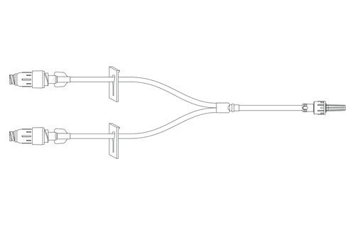 BD Extension Set, Pressure Rated, Minibore, Purple Striped, (2) Removable MaxPlus Clear Needle-Free Connectors, (2) Slide Clamps, Spin Male Luer Lock, Not Made with DEHP, 8.375" Length, 1.1ml PV, Sterile, 50/cs (Continental US Only) - 375"