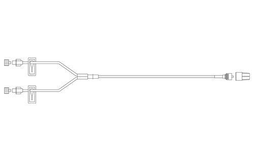 BD Extension Set, Smallbore, Bifuse, (2) Slide Clamps, (2) Female Luers Spin Male Luer Lock, 7" Length, 0.3 ml Fluid Path, Note Made with DEHP, Sterile, 100/cs (Continental US Only) - 7"