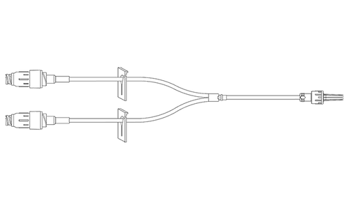 BD Minibore Bi-Fuse Extension Set, (2) MaxPlus Clear Needleless Connectors, (2) Removable Slide Clamps, Male Luer Lock, 6" Length, 1.2 mL PV, 50/cs (Continental US Only) - 6"