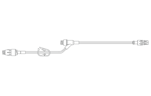 BD Pressure Rated Extension Set, MaxPlus Clear Needleless Connector, Pinch Clamp, Needless Y-Site, Male Spin Lock, 9" Length, 1.2 mL PV, 50/cs (Continental US Only) - 9"