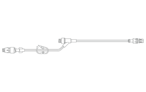 BD Pressure Rated Extension Set, Removable MaxPlus Needleless Connector, Pinch Clamp, Needleless Y-Site, Male Spin Lock, 9" Length, 1.2 mL, 50/cs (Continental US Only) - 9"