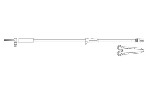 BD Secondary Admin Set, Non-Vented Needle-Free Valve Bag Access, Port Roller, Pinch Clamp Spin Male Luer Lock with Hanger, 20 drop/L, 31" Length, 12 ml Fluid Path, Not Made with DEHP, Sterile, 100/cs (Continental US Only) - 31"