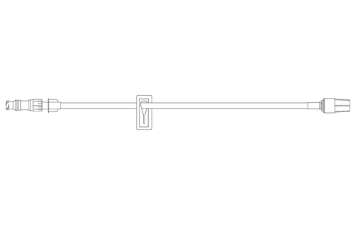 BD SmartSite™ Extension Set, (1) SmartSite™ Needle-Free Connector, Slide Clamp, Spin Male Luer Lock, 9" Length, 1.3 ml PV, Sterile, 100/cs (Continental US Only) - 9"