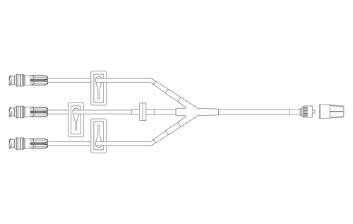 BD SmartSite™ Extension Set, Small Bore, Check Valve, Trifuse, (3) SmartSite™ Needle-Free Connectors, (3) Slide Clamps, Spin Male Luer Lock, 7.5" Length, 1.7ml Fluid Path, Not Made with DEHP, Sterile, 100/cs (Continental US Only) - 5"