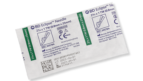 BD Needle, 21G x 1", For Luer Lok Syringes Only, 100/bx, 12 bx/cs (Continental US Only) - 21G, 1"