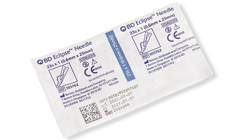 BD Needle, 23G x 1", For Luer Lok Syringes Only, 100/bx, 12 bx/cs (Continental US Only) - 23G, 1"
