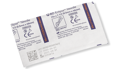 BD Needle, 25G x 1½", For Luer Lok Syringes Only, 100/bx, 12 bx/cs (Continental US Only) - 25G, 1½"
