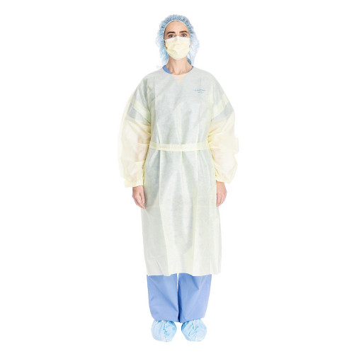 HALYARD KC100 ISOLATION GOWNS - Isolation Gown, Yellow, Large, 100/cs (US Only)