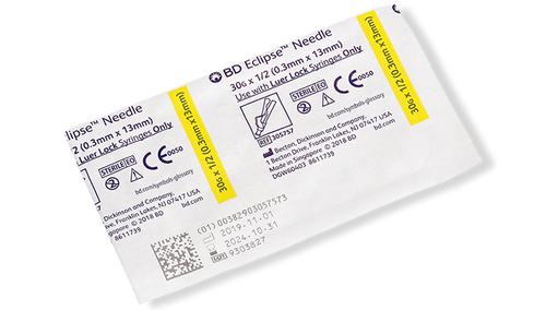 BD ECLIPSE™ Needle, 30G x ½", 100/pk, 12 pk/cs (Continental US Only) - 30G