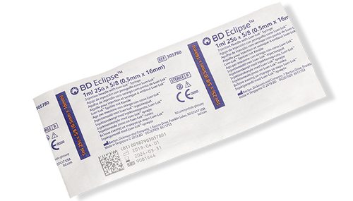 BD ECLIPSE™ Needle, 25G x 5/8", 1mL, Luer-Lok™ Syringe, Detachable Needle, 50/bx, 6 bx/cs (Continental US Only) - 25G, 5/8"