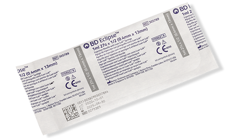 BD Needle, 27G x ½", 1mL, Luer-Lok™ Syringe, Detachable Needle, 50/bx, 6 bx/cs (Continental US Only) - 27G