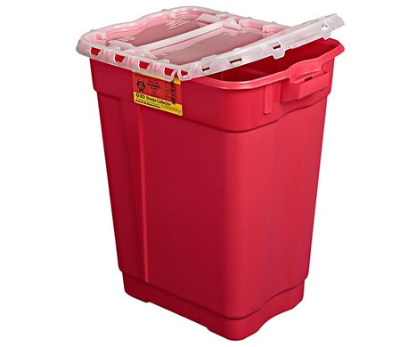 BD Sharps Collector, 17 Gal, Hinged Top Gasketed, Red, 5/cs (Continental US Only) - Red