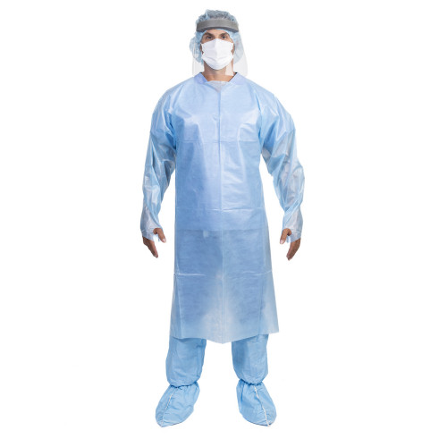 HALYARD LAMINATED COMFORT GOWNS - Laminated Comfort Gown, With Thumbhooks, Blue, Large, 100/cs (US Only)